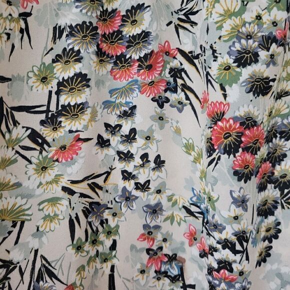 Zara Basics Japanese Style Print Long Sleeve Blouse - Picture 3 of 12